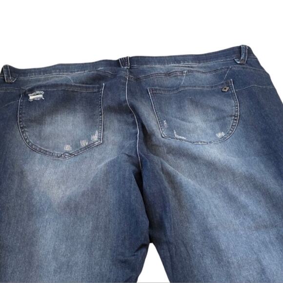 Democracy "Ab"solution® Blue Ankle Skimmer Distressed‎ Jean Plus Size 24 W New - Picture 7 of 15